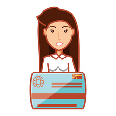 young woman with credit card