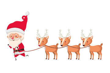 santa claus with reindeer avatar character