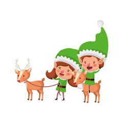 elf couple with reindeer avatar character