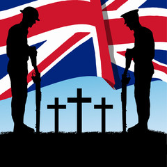 Wolrd War one British - UK Soldier silhouette.