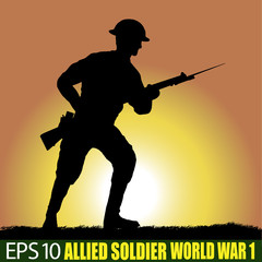 Wolrd War one Allied Soldier silhouette.
