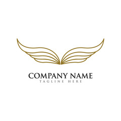 wings log design vector