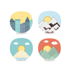 travel vacations set icons icon vector ilustration