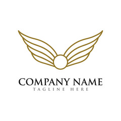 wings log design vector