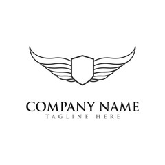 wings log design vector