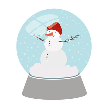 recommend clip art: snow man in crystal ball isolated icon