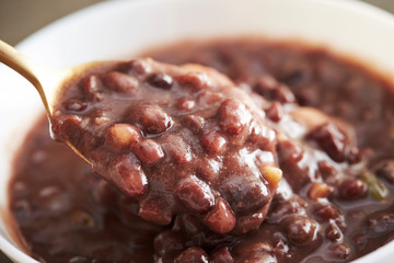 Korean sweet red bean porridge 