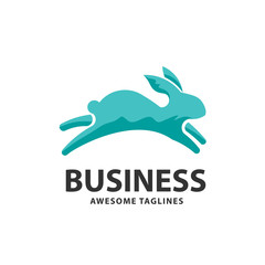 creative jumping rabbit or bunny logo vector concept element