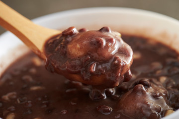 Korean sweet red bean porridge 