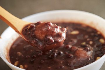Korean sweet red bean porridge 