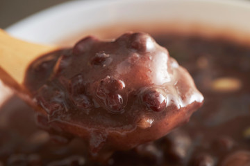 Korean sweet red bean porridge 