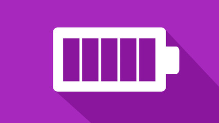 Battery symbol icon purple
