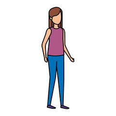 beautiful and young woman character