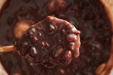 Korean sweet red bean porridge 