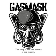 Gas Mask Black n White Illustration