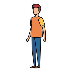 young and casual man character