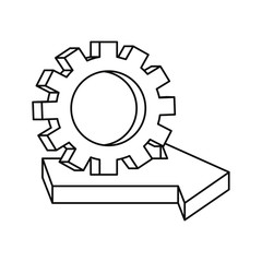 gear arrow business on white background