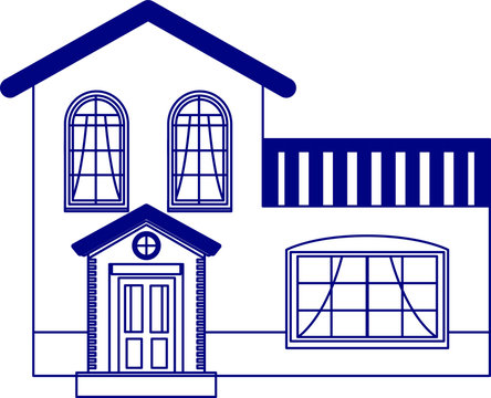 recommend clip art: Colorful Western style house outline