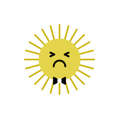 sun emoticon child cute vector illustration concept design