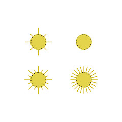 sun emoticon child cute vector illustration concept design