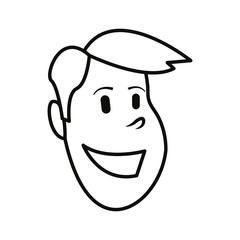 outlined face boy happy character