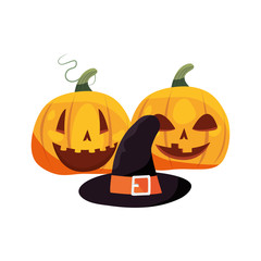 halloween pumpkins and hat costume