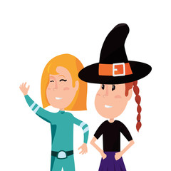 girls in halloween character costume