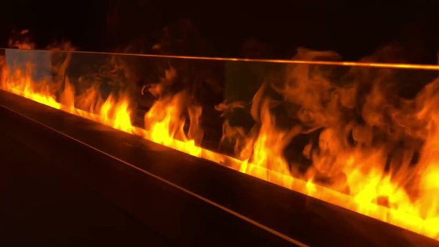 a decorative fireplace placed in a furniture.