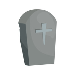 Fototapeta premium gravestone cross on white background