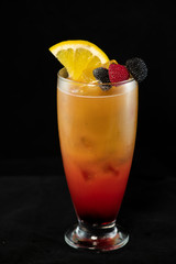 Tequila Sunrise cocktail with tequila, orange juice and grenadine