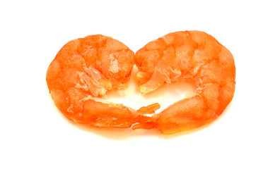 dried shrimp on white background