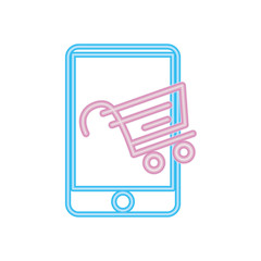 online shopping mobile and cart