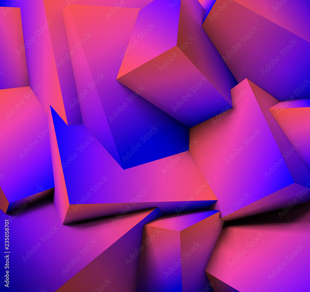 Poster abstract geometric background with overlapping cubes