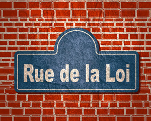 Fototapeta premium Street signs with an inscription in French principal road of Brussels, Belgium
