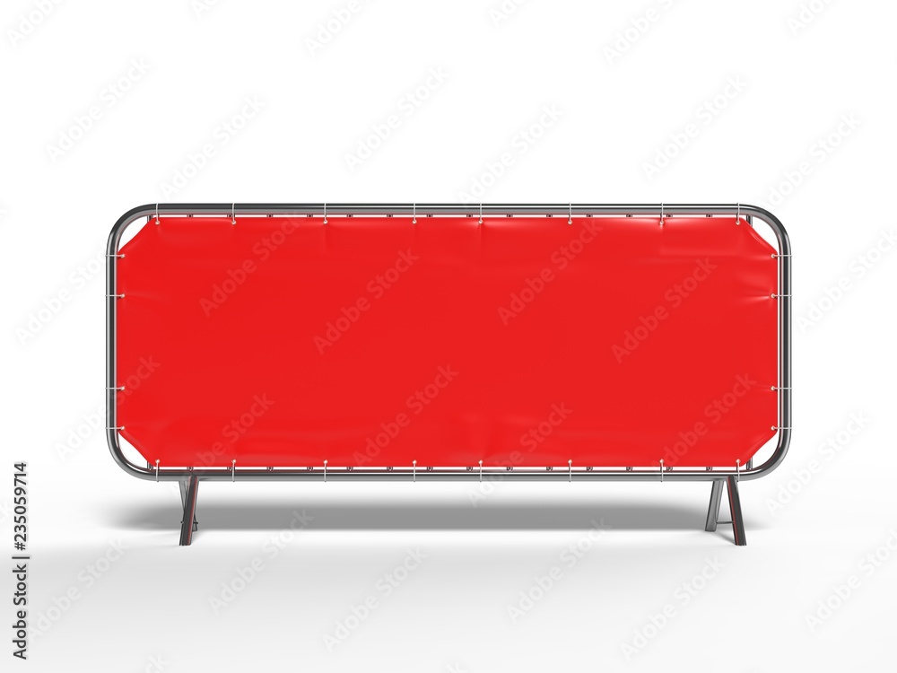 Wall mural blank crowd barrier cover and banner cover for branding or event. 3d render illustration.