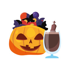 halloween pumpkin and dessert chocolate candies