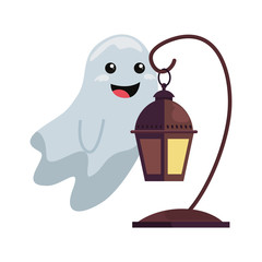 halloween ghost and lamp decoration