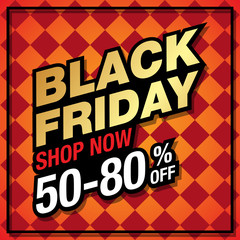 Black Friday Sale Banner Template. Vector Illustration.
