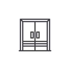 Hospital door outline icon. linear style sign for mobile concept and web design. Clinic doorway simple line vector icon. Symbol, logo illustration. Pixel perfect vector graphics