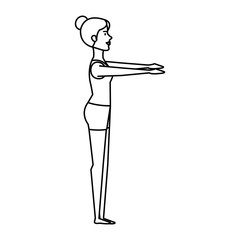 woman practicing yoga position