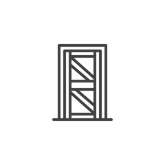 Wooden door outline icon. linear style sign for mobile concept and web design. Emergency exit door simple line vector icon. Symbol, logo illustration. Pixel perfect vector graphics