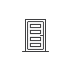 Wood door outline icon. linear style sign for mobile concept and web design. Front door simple line vector icon. Symbol, logo illustration. Pixel perfect vector graphics