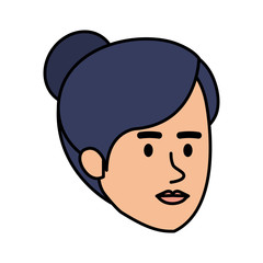 beautiful and young woman head character