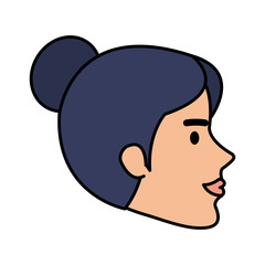 beautiful and young woman head character