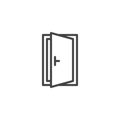 Open door outline icon. linear style sign for mobile concept and web design. Exit doorway simple line vector icon. Pull door smbol, logo illustration. Pixel perfect vector graphics