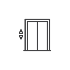 Elevator door outline icon. linear style sign for mobile concept and web design. Elevator gate simple line vector icon. Symbol, logo illustration. Pixel perfect vector graphics