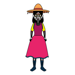 mexica woman with catrina costume