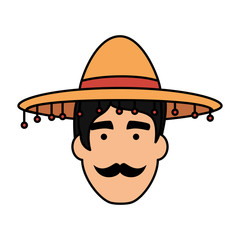 traditional mexican mariachi head character