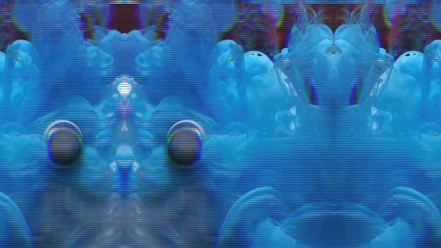 4K Colorful black and blue explosion loop footage