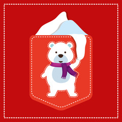 tag with cute polar bear christmas